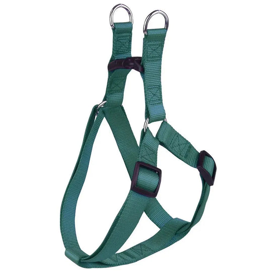 Nylon Pet Dog Harness No Pull Adjustable Dog Leash Vest Classic Running Leash Strap Belt for Small and Medium Dogs OnePaw Dog Company Green XS