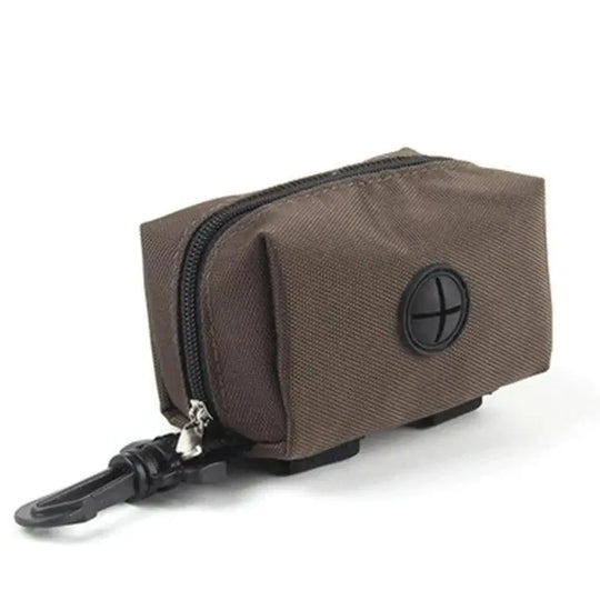 Canvas Poop Bag Holder & Accessory Bag One Paw Dog Company Khaki Brown