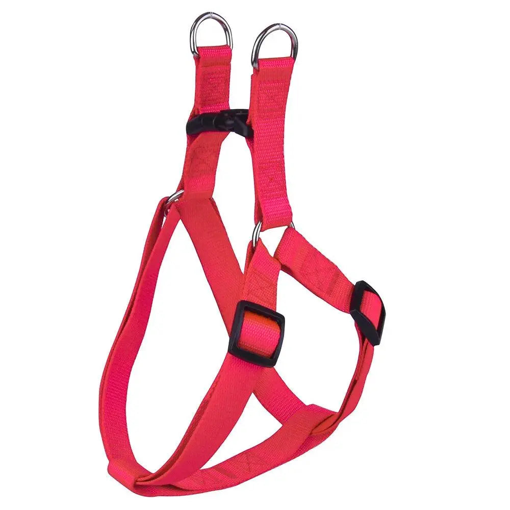Nylon Pet Dog Harness No Pull Adjustable Dog Leash Vest Classic Running Leash Strap Belt for Small and Medium Dogs OnePaw Dog Company Red XS