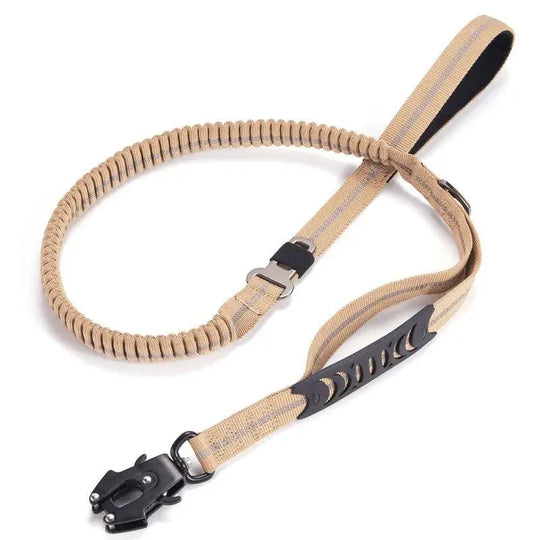 Bungee Leash With Metal Frog Clamp OnePaw Dog Company Khaki 4.5-6' / 1.35-1.9m