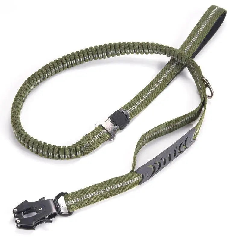Bungee Leash With Metal Frog Clamp OnePaw Dog Company Army Green 4.5-6' / 1.35-1.9m