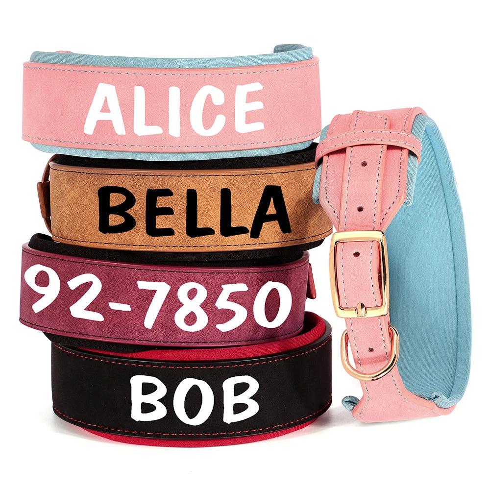 Personalized Leather Padded Collar