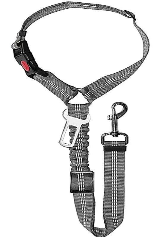 Adjustable Clip-In Dog Seat Belt One Paw Dog Company Grey