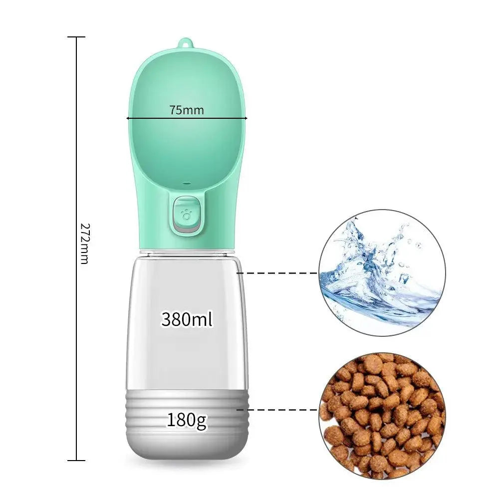 Portable 3-1 Dog Water Bottle Dog water bottle BonaceBoutique A-380ml 180g-green 3-1 Water Bottle & Feeder
