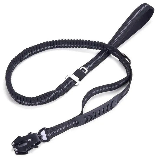 Bungee Leash With Metal Frog Clamp OnePaw Dog Company Black 4.5-6' / 1.35-1.9m