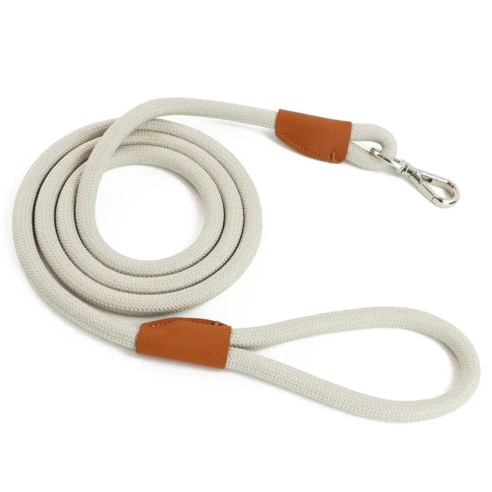 Strong Nylon Rope Leash OnePaw Dog Company White 2.1M / 7'