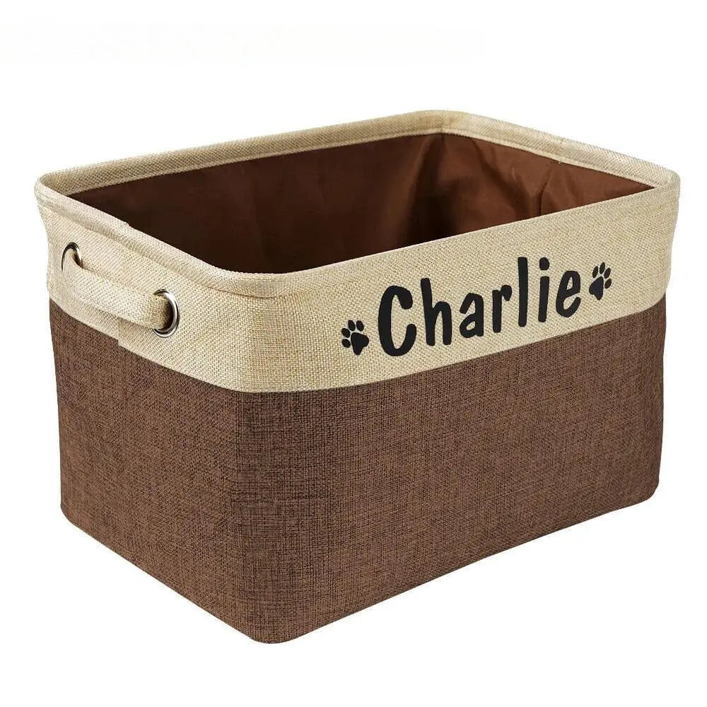 Personalized Toy Storage Basket 0 BonaceBoutique Brown Box