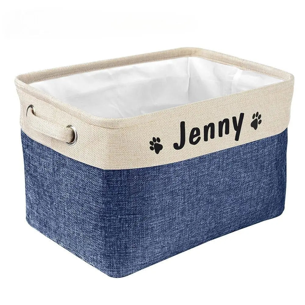 Personalized Toy Storage Basket 0 BonaceBoutique Dark Blue Box