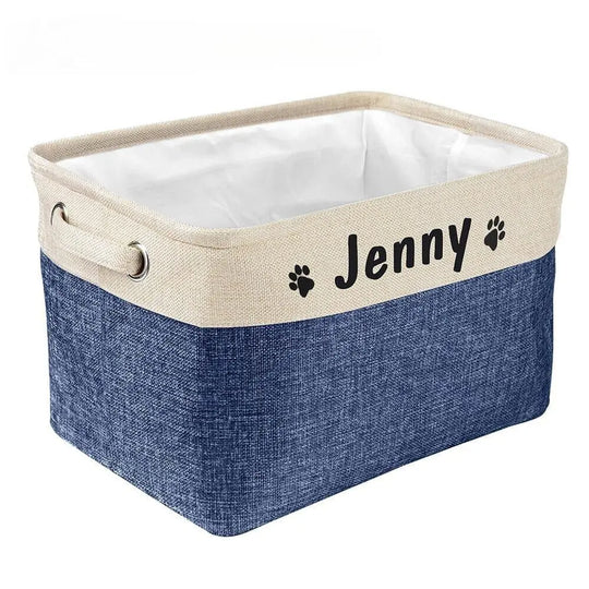 Personalized Toy Storage Basket 0 BonaceBoutique Dark Blue Box