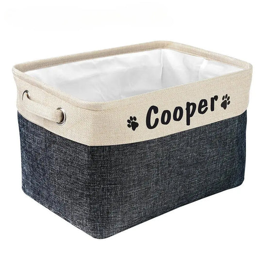 Personalized Toy Storage Basket 0 BonaceBoutique Dark Grey Box