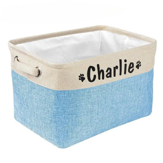 Personalized Toy Storage Basket 0 BonaceBoutique Light Blue Box