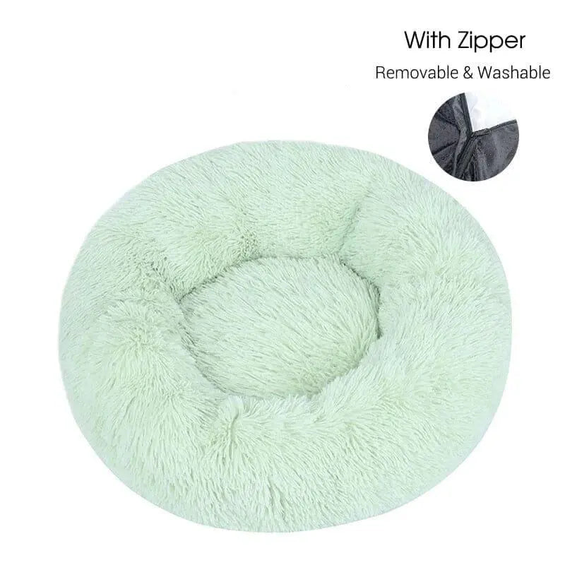 Calming Dog Donut Bed With Removable Cover BonaceBoutique Mint XXS