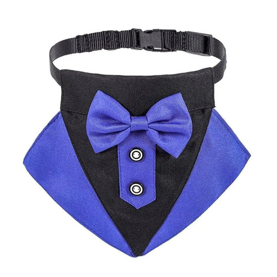 Dog Tuxedo Collar 0 BonaceBoutique Black & Blue S