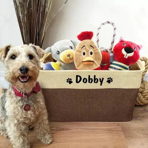 Personalized Dog Toy Storage Basket 0 BonaceBoutique