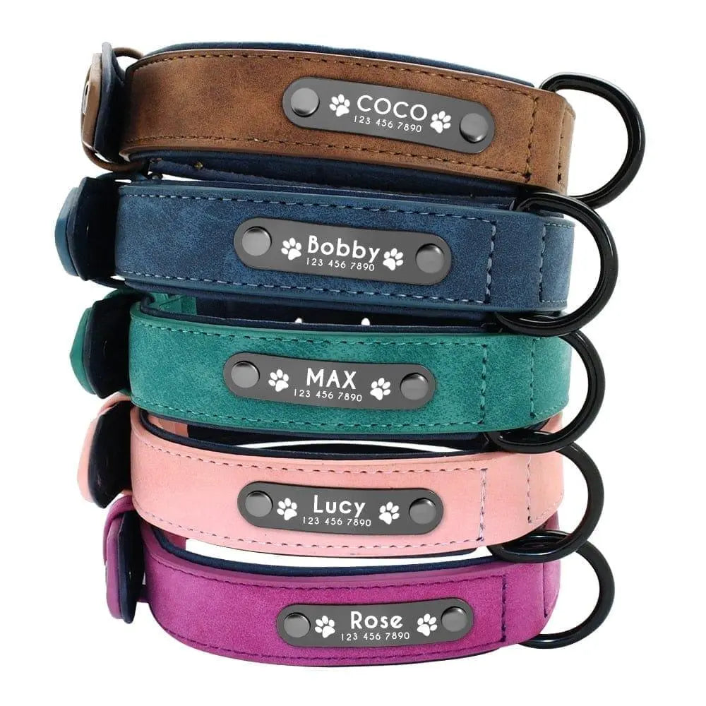 Personalized Vegan Leather Dog Collar 0 BonaceBoutique