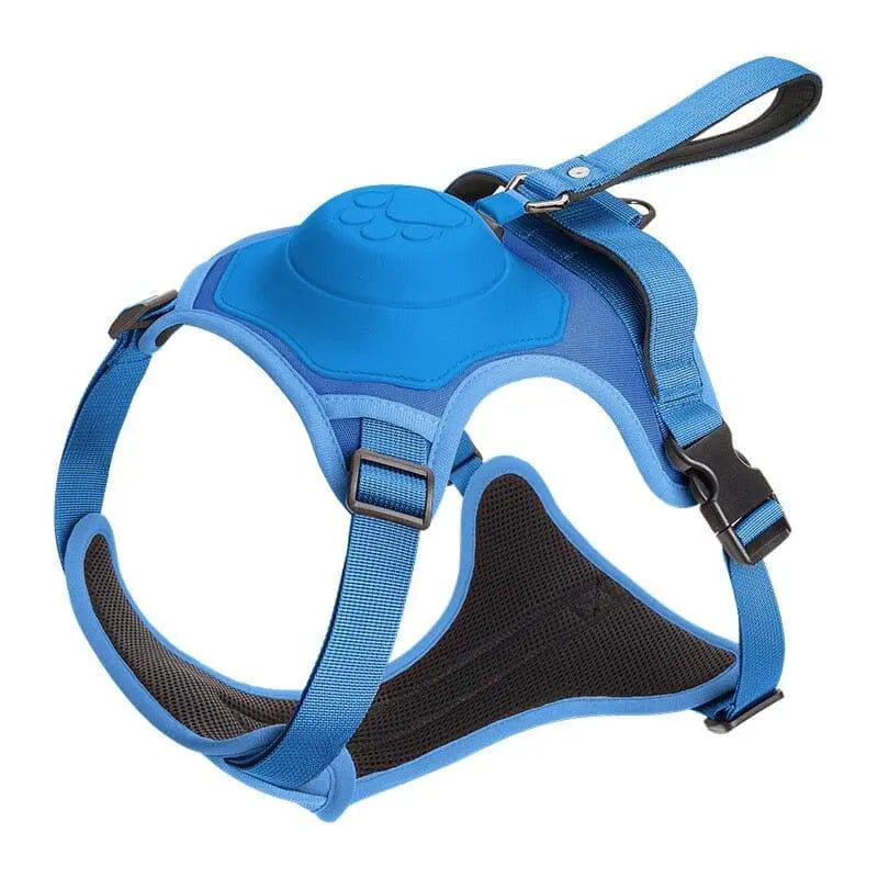 Premium Padded Harness with Retractable Leash 0 BonaceBoutique Blue M