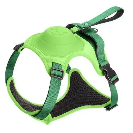 Premium Padded Harness with Retractable Leash 0 BonaceBoutique Green M
