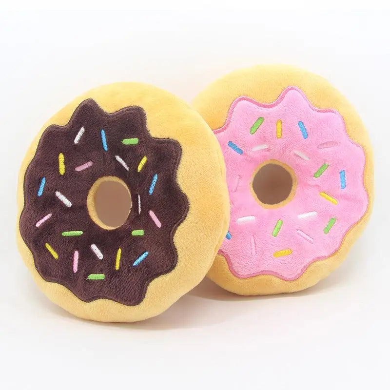 Squeaky Plush Donut Toys 