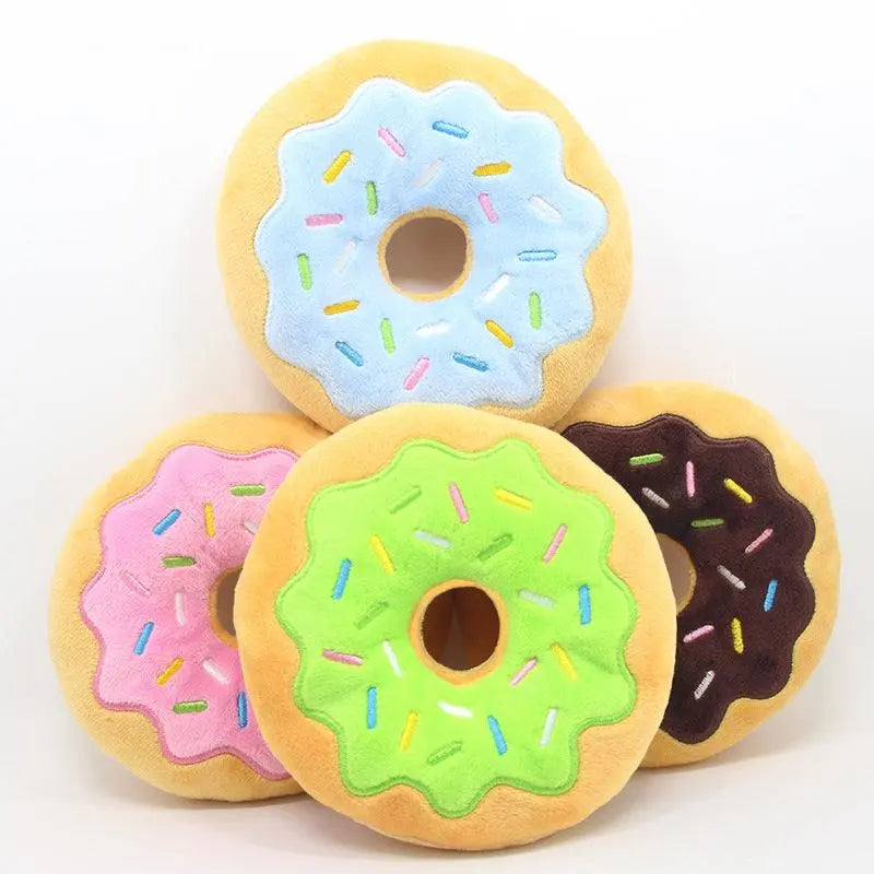 Squeaky Plush Donut Toys 