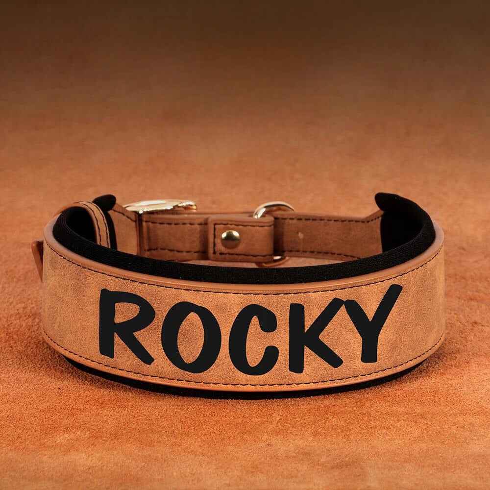 Personalized Leather Padded Collar