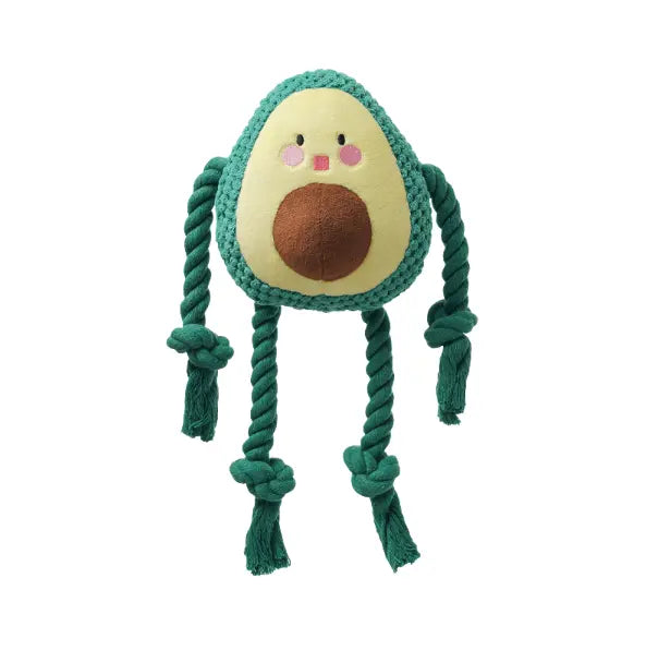 Avocado Squeaky Rope Toy 