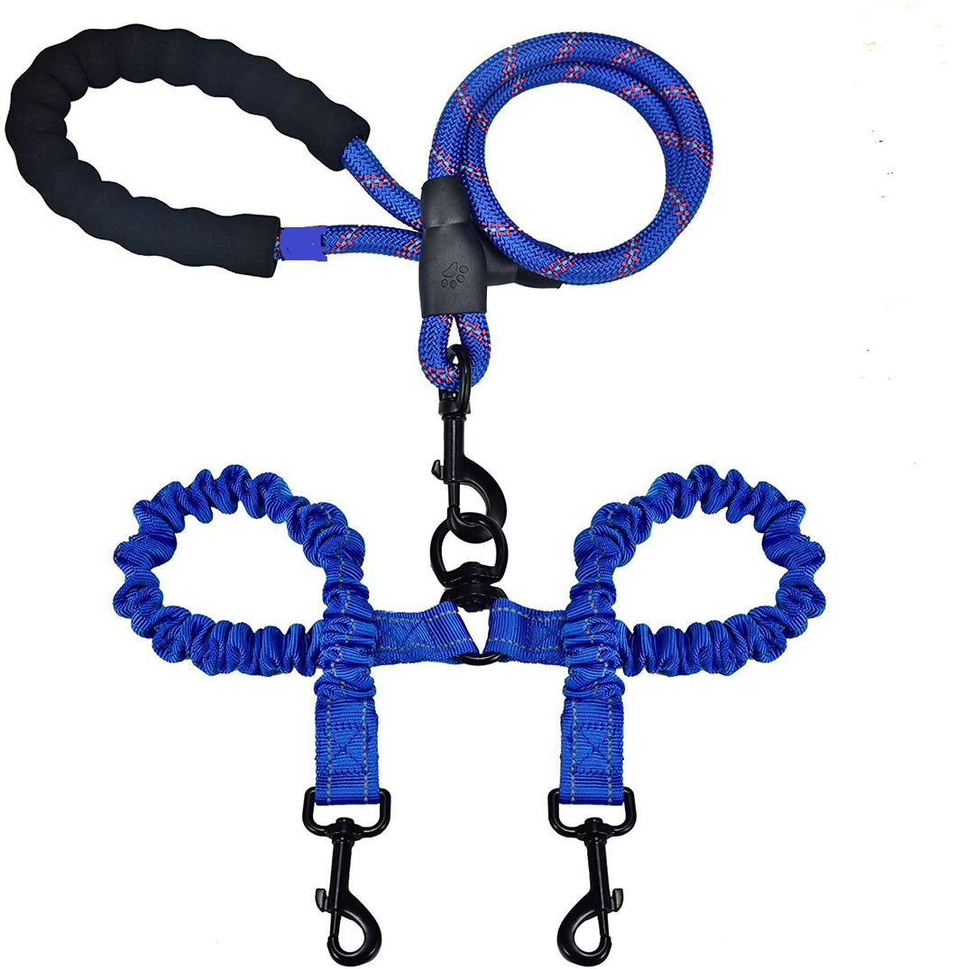 Explosion-Proof Double-Headed Pet Leash Luminous Pet Double-Headed Dog Leash One Drag Two Large Dog Leash 