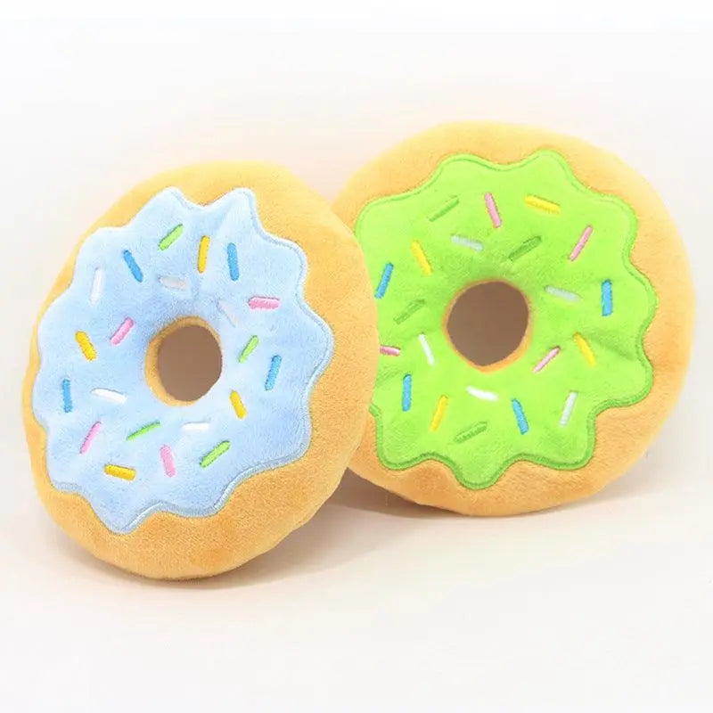 Squeaky Plush Donut Toys 