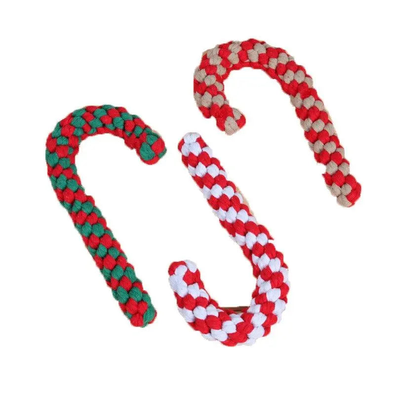 3 Candy Cane Rope Toys 