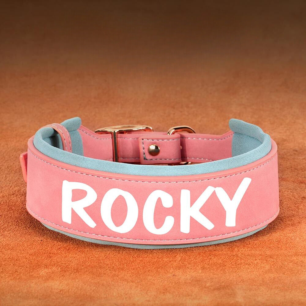 Personalized Leather Padded Collar