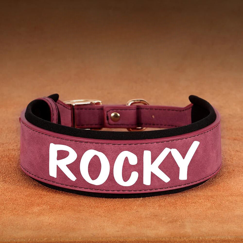 Personalized Leather Padded Collar