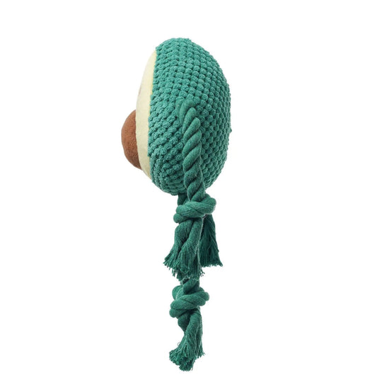 Avocado Squeaky Rope Toy 