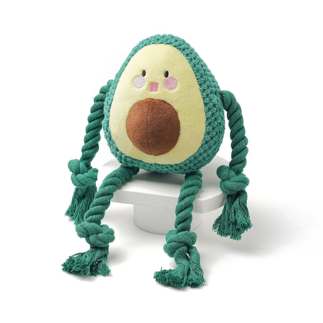 Avocado Squeaky Rope Toy 