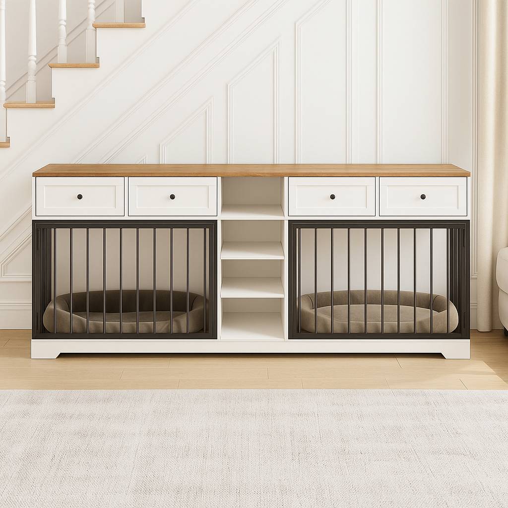 walnut and white