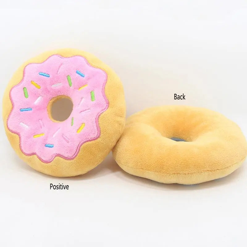 Squeaky Plush Donut Toys 