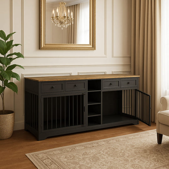 walnut and black