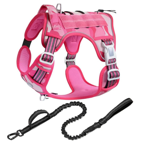 No Pull Reflective Harness One Paw Dog Company Hot Pink Camo S Harness & Leash Set