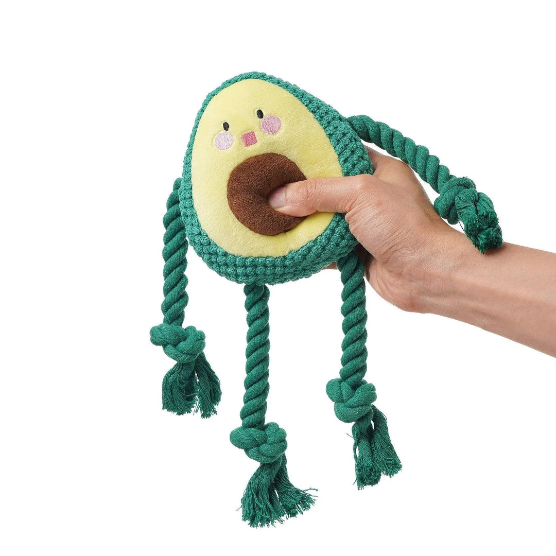 Avocado Squeaky Rope Toy 