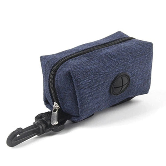 Canvas Poop Bag Holder & Accessory Bag One Paw Dog Company Navy Blue 