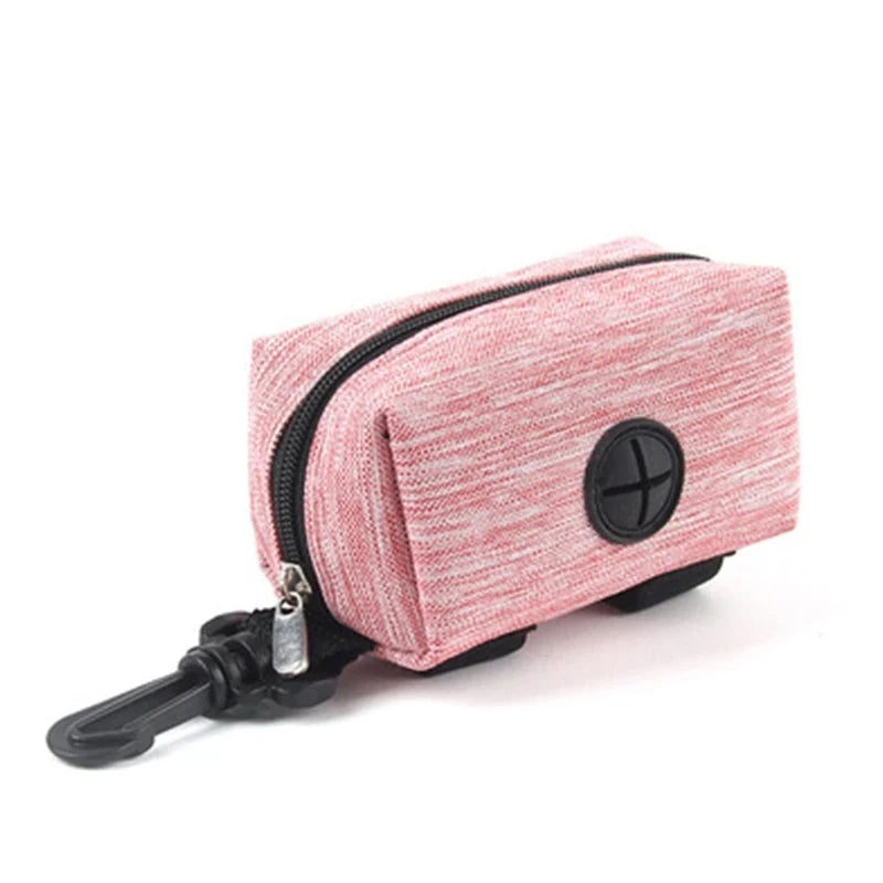 Canvas Poop Bag Holder & Accessory Bag One Paw Dog Company Pink 