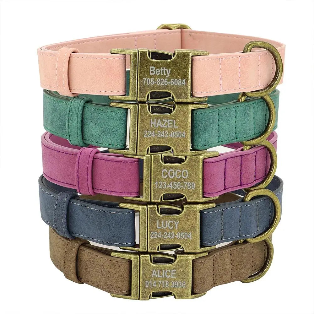 Padded Leather Customized Collar OnePaw Dog Company 