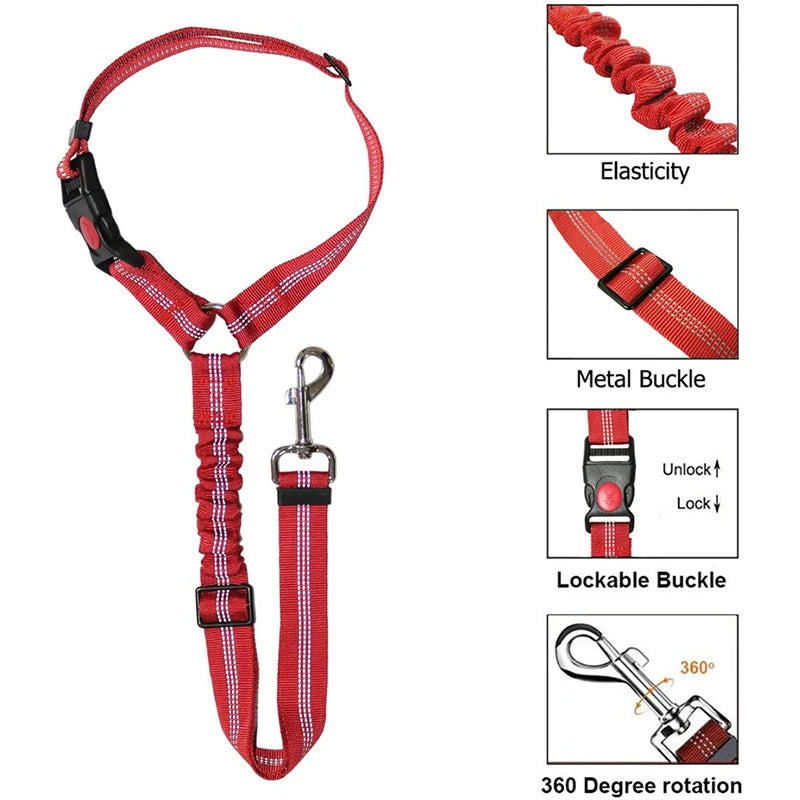 Adjustable Clip-In Dog Seat Belt One Paw Dog Company 