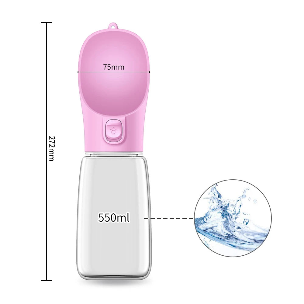 Portable 3-1 Dog Water Bottle Dog water bottle BonaceBoutique A-550ml-pink Large Water Bottle 