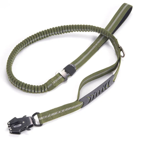 Bungee Leash With Metal Frog Clamp OnePaw Dog Company Army Green 4.5-6' / 1.35-1.9m 
