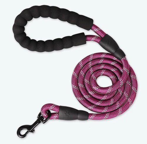 Heavy Duty Reflective Leash With Padded Handle One Paw Dog Company Purple 0.8cm/150cm (1/3"/5ft) 0-30lbs. 