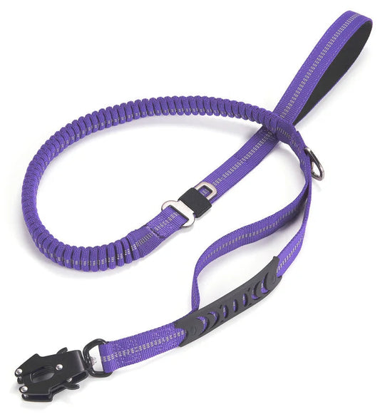 Bungee Leash With Metal Frog Clamp OnePaw Dog Company Purple 4.5-6' / 1.35-1.9m 