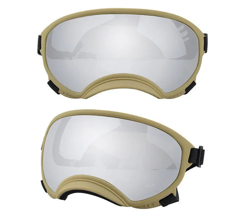 Anti UV Dog Goggles OnePaw Dog Company Khaki S Silver Tint
