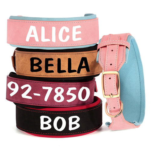 Personalized Leather Padded Collar