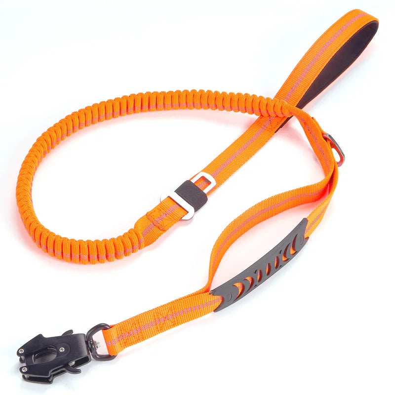 Bungee Leash With Metal Frog Clamp OnePaw Dog Company Orange 4.5-6' / 1.35-1.9m 