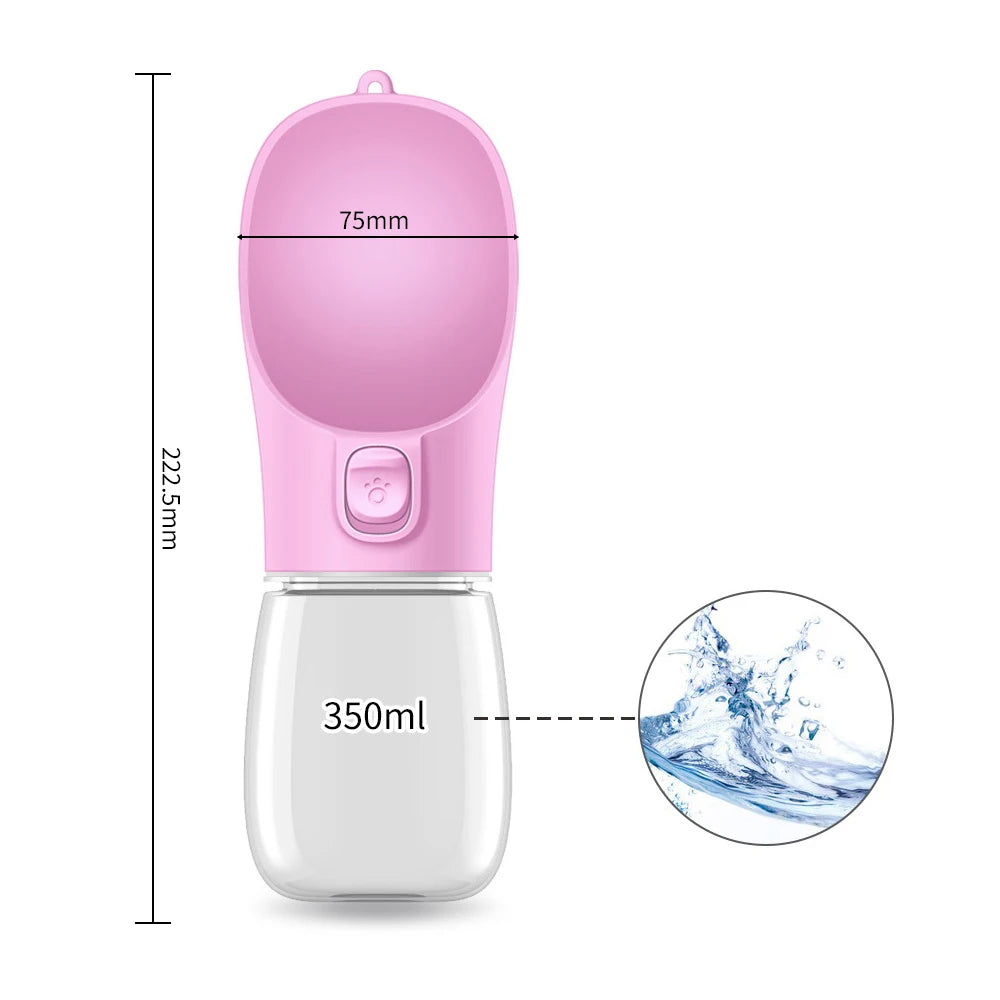 Portable 3-1 Dog Water Bottle Dog water bottle BonaceBoutique A-350ml-pink Small Water Bottle 