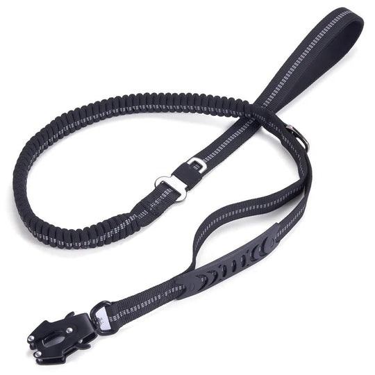 Bungee Leash With Metal Frog Clamp OnePaw Dog Company Black 4.5-6' / 1.35-1.9m 